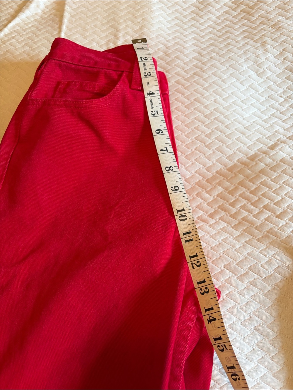 Vintage Guess Red High-Waist Jeans - Picture 6 of 9